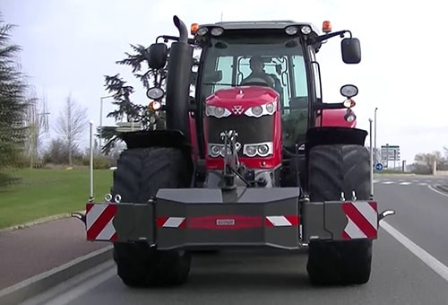 bumper accessory agricultural machine on road